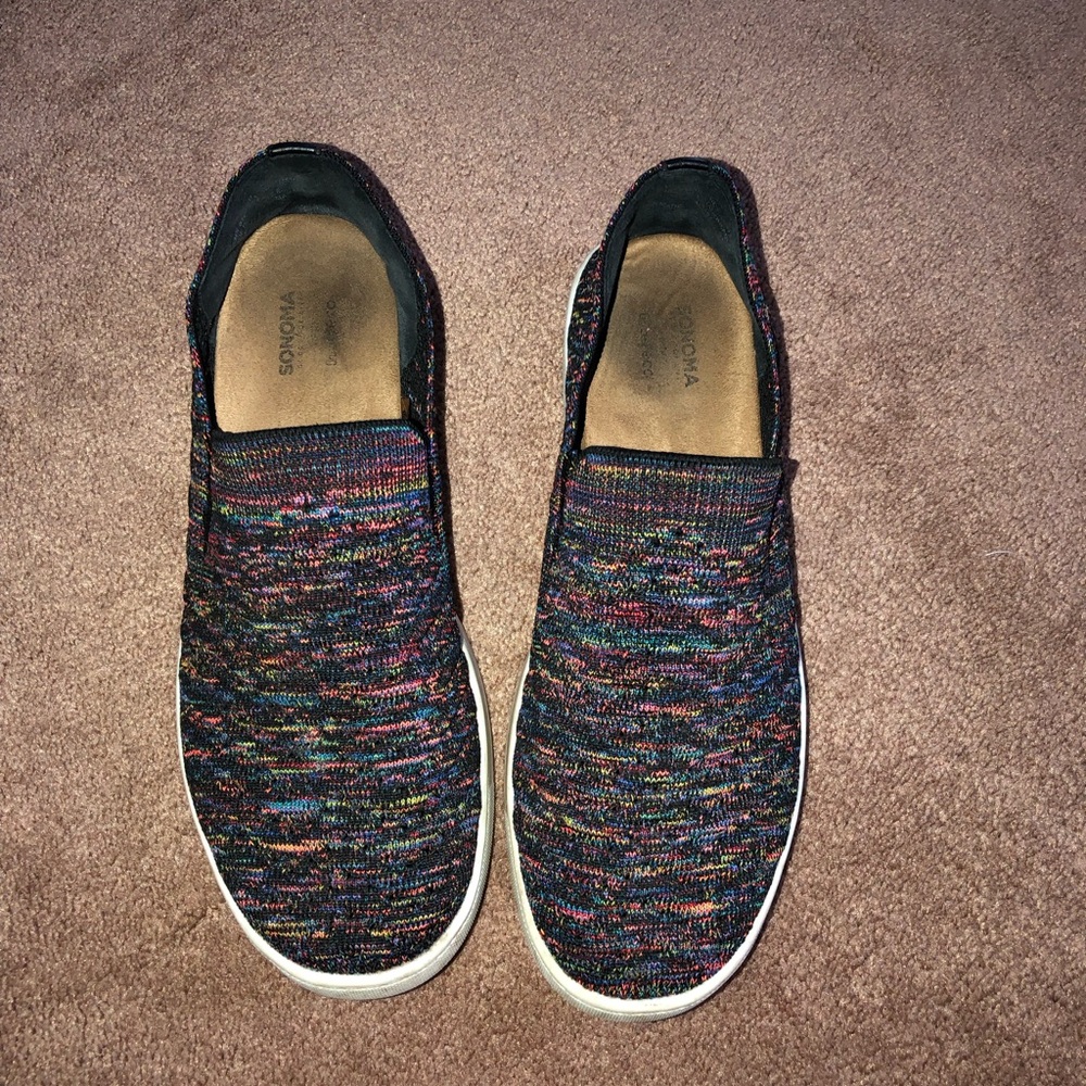 Sonoma Multicolor Knit Slip-On Shoes with White Sole sz 8.5
